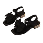 Damen Offene Sandalen mit elegantem Doppel-Schleifen-Design und komfortablem Blockabsatz R&B