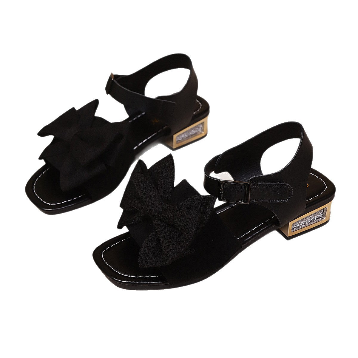 Damen Offene Sandalen mit elegantem Doppel-Schleifen-Design und komfortablem Blockabsatz R&B
