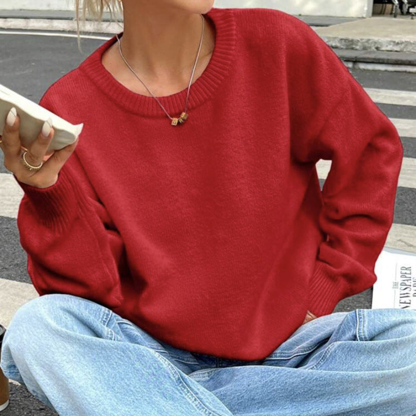 Damen Pullover mit lässigem Schnitt und voluminösen Ärmeln R&B
