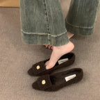 Damen elegante Ballerinas aus Filz mit dekorativem Riemchen R&B