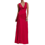 Damen Elegantes Maxikleid mit fließendem Stoff und Raffungen R&B