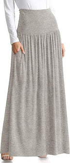 Damen Maxi-Rock mit elastischem Bund und Taschen R&B