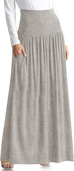 Damen Maxi-Rock mit elastischem Bund und Taschen R&B