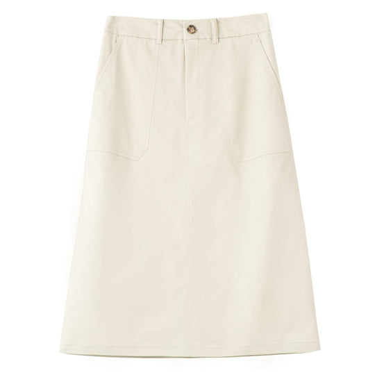 Damen Midi-Rock mit Taschen und Gürtel