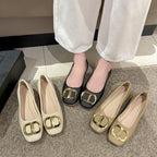 Damen elegante Ballerinas mit modischem Schnallen-Design R&B