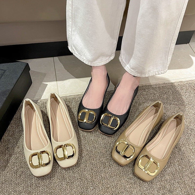 Damen elegante Ballerinas mit modischem Schnallen-Design R&B