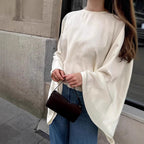 Damen Oversized Sweatshirt mit weitem Schnitt und eleganten Ärmeln R&B