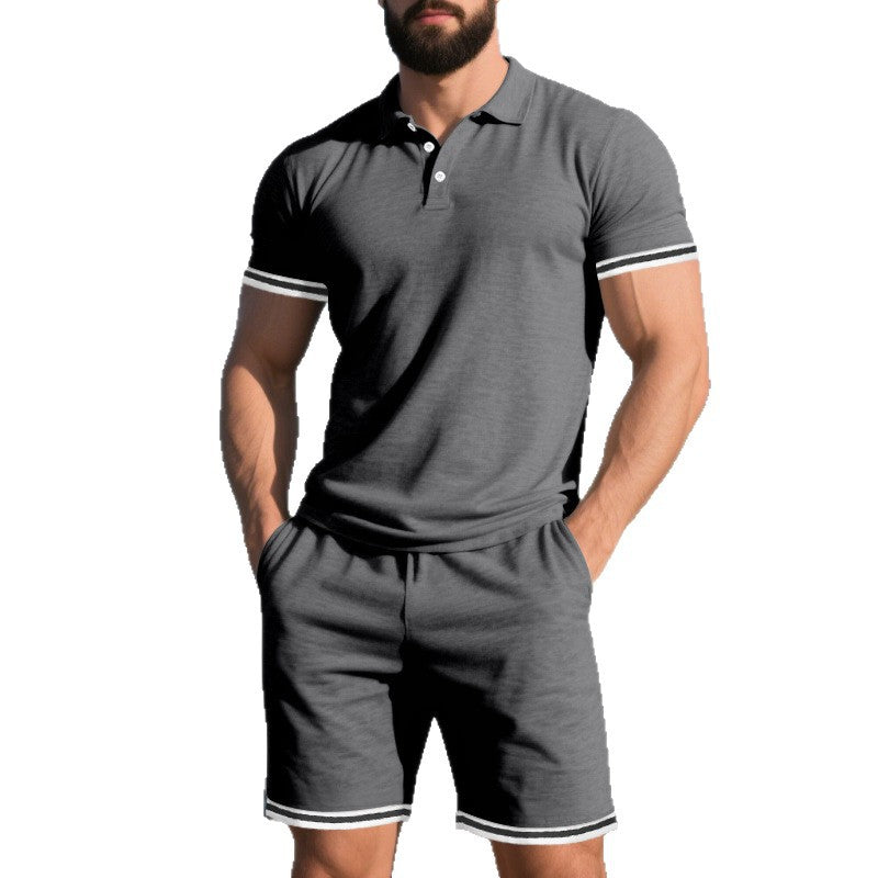 Herren Freizeit-Set mit atmungsaktiven Materialien und modischen Akzenten R&B