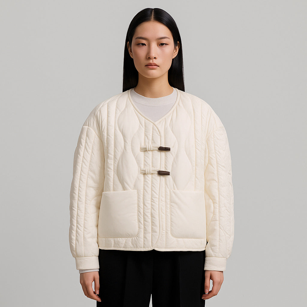 Damen Steppjacke mit praktischem Knopfverschluss und gemütlichen Taschen R&B
