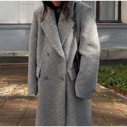 Damen oversized Wollmantel R&B