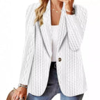 Damen Eleganter Strickblazer mit strukturierter Oberfläche und lässigem Schnitt R&B