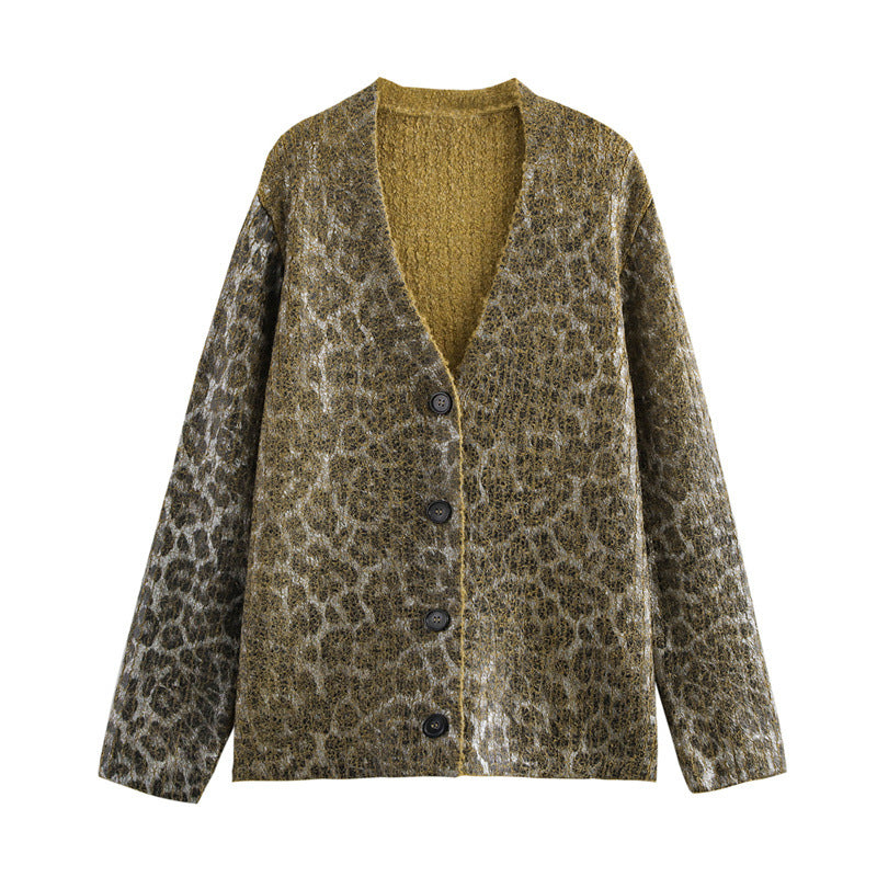 Damen Kuschelige Strickjacke mit animalischem Muster R&B