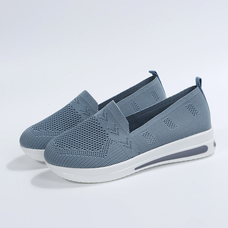 Damen atmungsaktive Slip-On Sneakers mit flexiblem Strick-Obermaterial R&B
