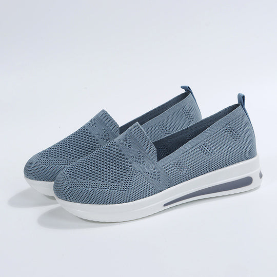 Damen atmungsaktive Slip-On Sneakers mit flexiblem Strick-Obermaterial R&B