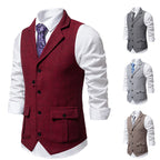 Herren elegante Weste mit strukturiertem Hahnentritt-Muster