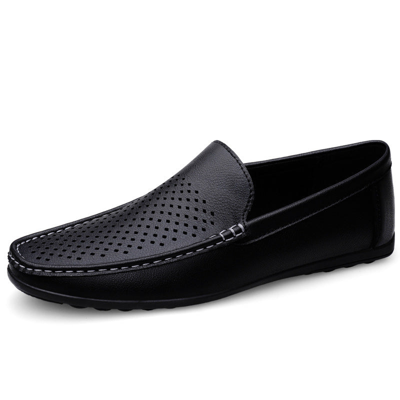 Herren Mokassins aus perforiertem Leder mit flexibler Sohle R&B