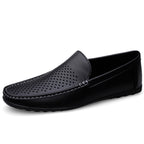 Herren Mokassins aus perforiertem Leder mit flexibler Sohle
