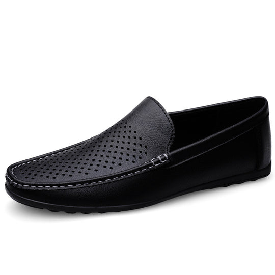 Herren Mokassins aus perforiertem Leder mit flexibler Sohle R&B
