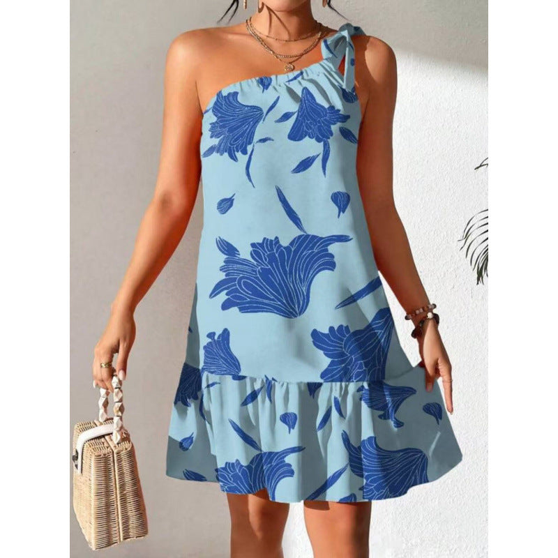 Damen Sommerliches Minikleid mit verspieltem Volant und asymmetrischem Saum R&B