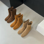 Damen Elegante Stiefeletten aus weichem Wildleder mit praktischem Anziehschlitz R&B