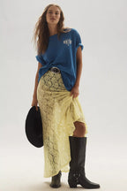 Damen lässiges T-Shirt mit coolem Druck und oversized Schnitt R&B