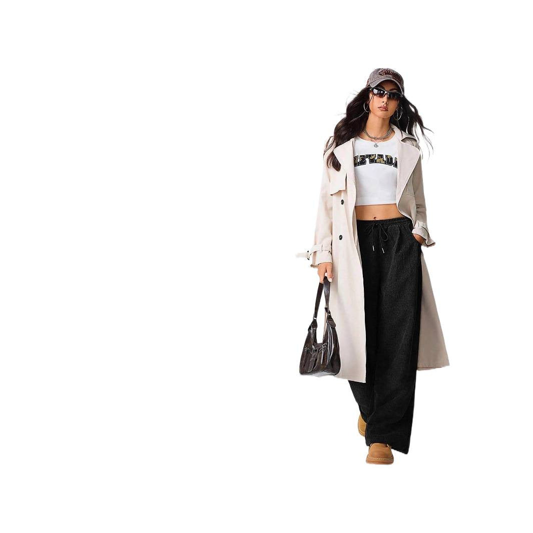 Damen Weite Cord-Hose mit elastischem Bund R&B