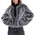 Damen Gefütterte Kunstfelljacke R&B