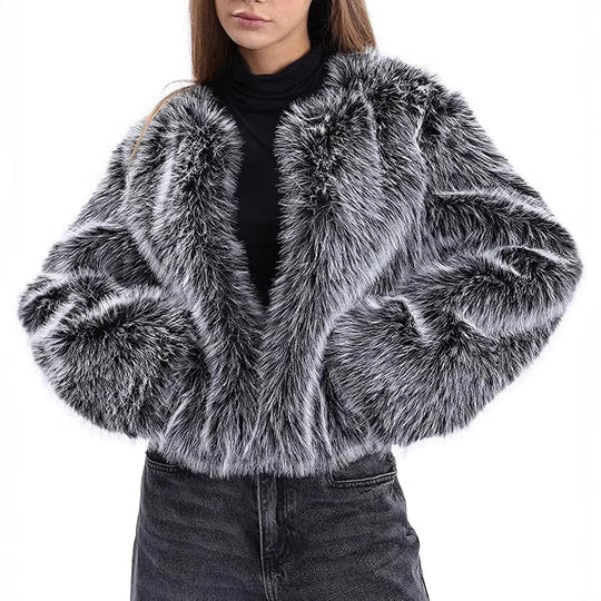 Damen Gefütterte Kunstfelljacke R&B