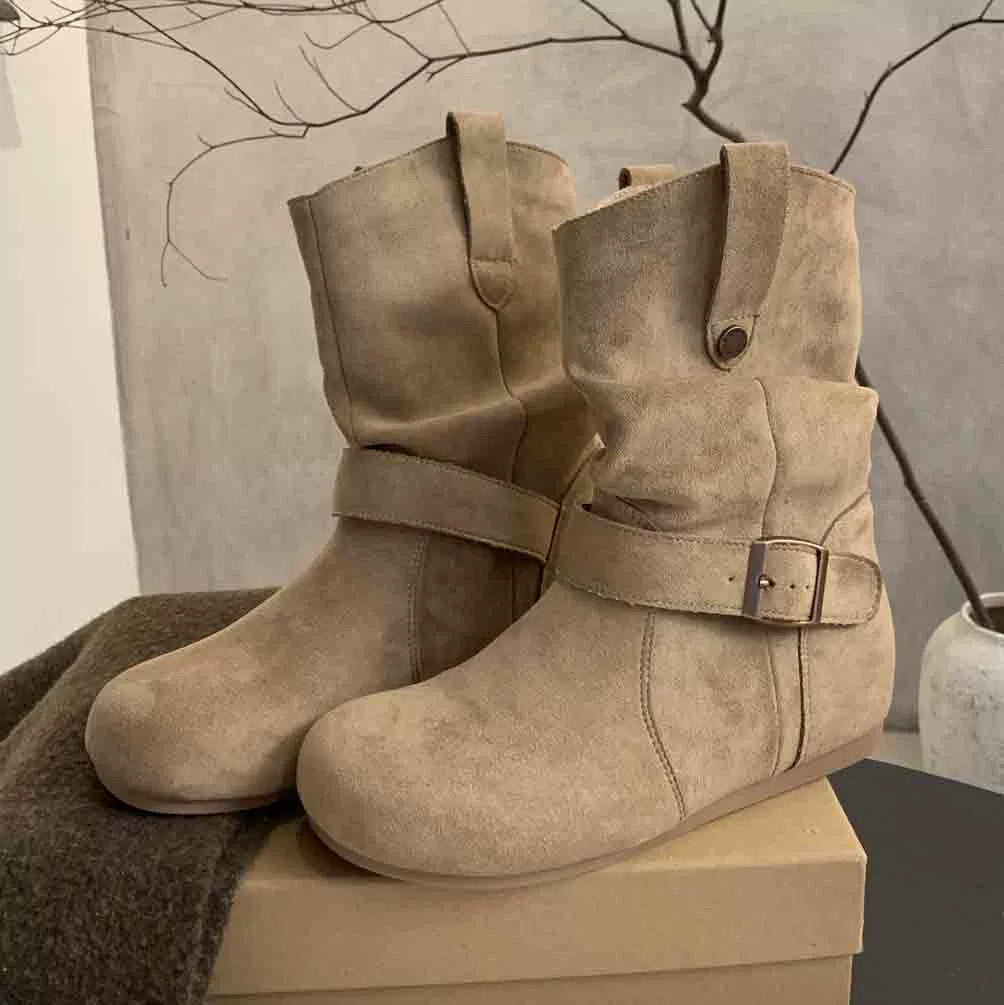 Damen Elegante Stiefel mit modischem Riemendesign und bequemer Passform R&B