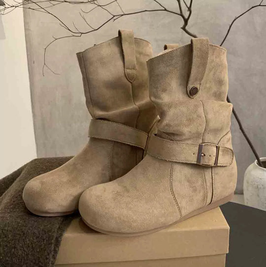 Damen Elegante Stiefel mit modischem Riemendesign und bequemer Passform R&B