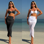 Damen Bikini-Set mit elegantem Wickelrock und dekorativem Ring R&B