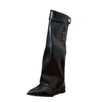 Damen Stilvolle Knöchelhohe Stiefel mit flexiblem Schaft und Knopfdetail R&B