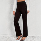 Damen Hochtaillierte Büro-Hose mit weitem Bein R&B