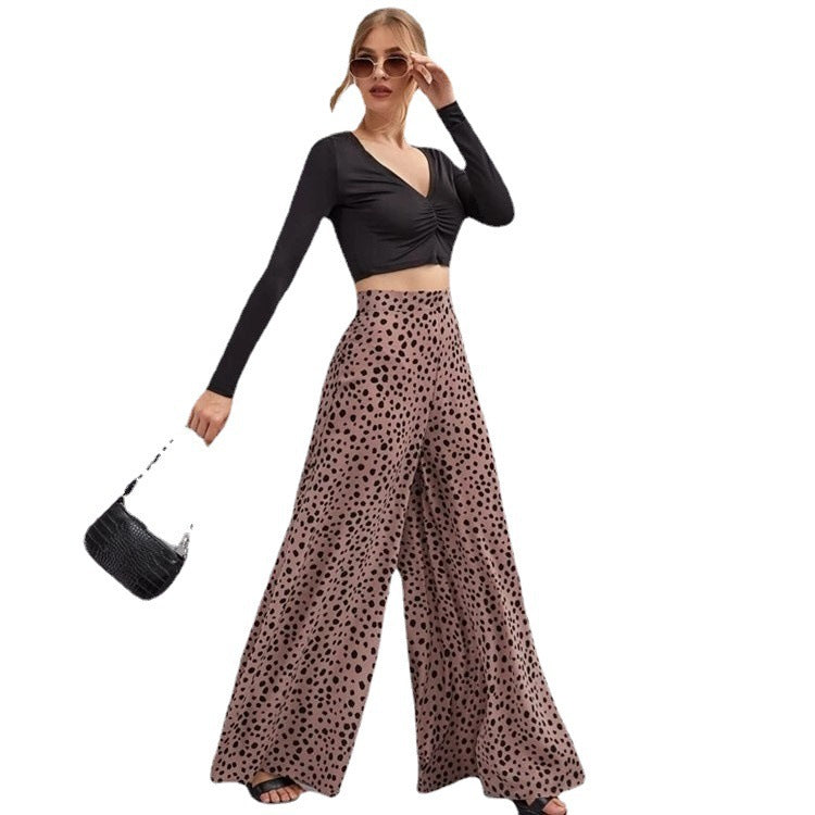 Damen Weite Palazzohose mit modernem Punkte-Print R&B