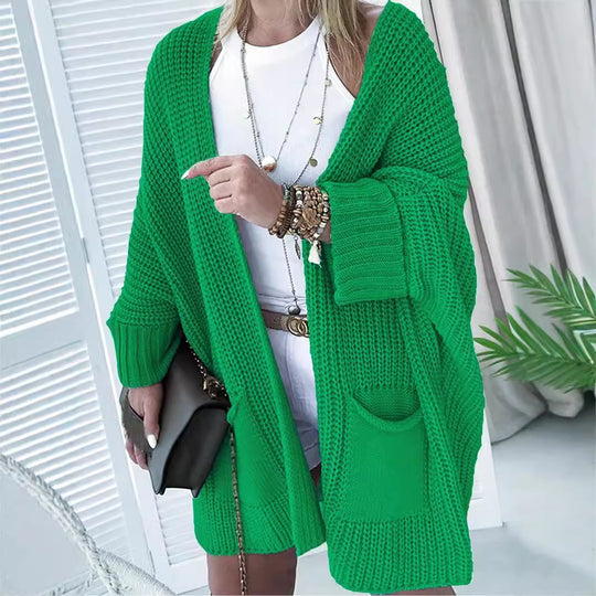 Damen Grobstrickjacke mit praktischen Taschen und lässigem Schnitt R&B