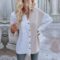 Damen Elegante Bluse mit asymmetrischer Knopfleiste und Brusttasche R&B