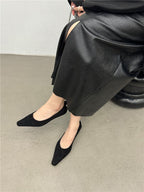 Damen Elegante Ballerinas mit spitzem Zehenbereich und feiner Velours-Oberfläche R&B
