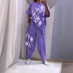 Damen lässiger Oversized Sweater und Jogginghose-Set R&B
