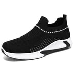 Damen Sportive Slip-On Sneakers mit elastischem Mesh-Obermaterial R&B
