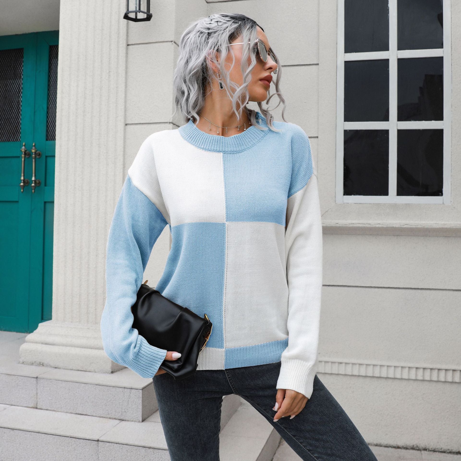 Damen Lässiger Pullover mit Blockstreifen-Design und bequemem Schnitt R&B
