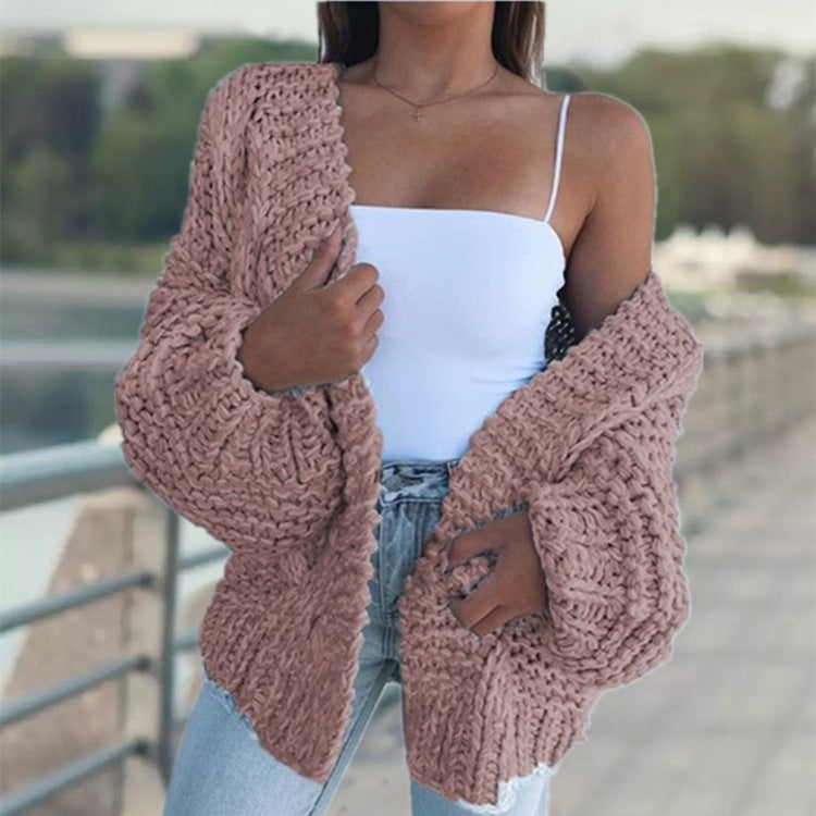 Damen Grobstrickjacke mit lässigem Schnitt und tiefen Taschen R&B