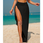 Damen Maxi-Strandrock mit seitlichem Schlitz und elastischem Bund R&B