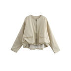 Damen lässige Jacke mit praktischen Taschen und Reißverschluss R&B