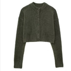 Damen cropped Strickjacke mit eleganten Knopfdetails R&B