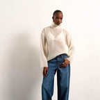 Damen Elegante Bluse aus transparentem Stoff mit stehendem Kragen R&B