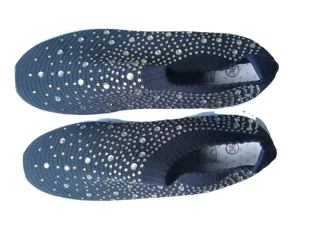 Damen modische Slip-On Sneakers mit Glitzerapplikationen R&B
