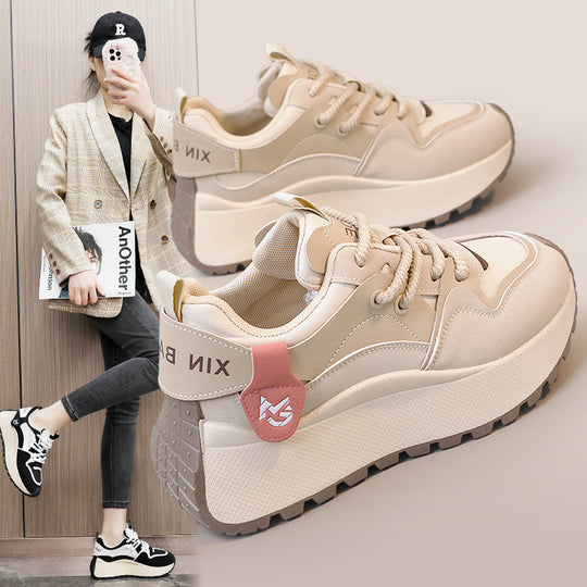 Damen modische Chunky Sneakers mit sportlichem Design und atmungsaktiver Oberflächenstruktur R&B