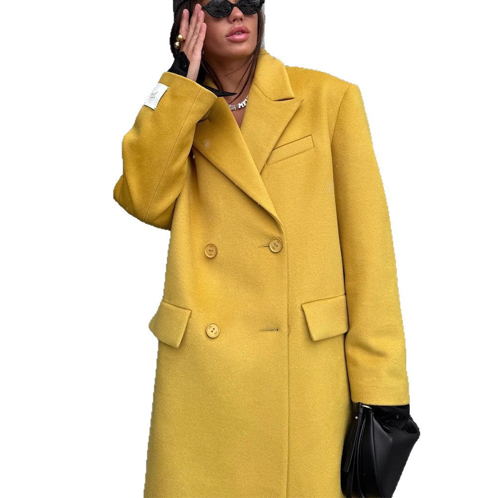 Damen Oversized Wollmantel R&B