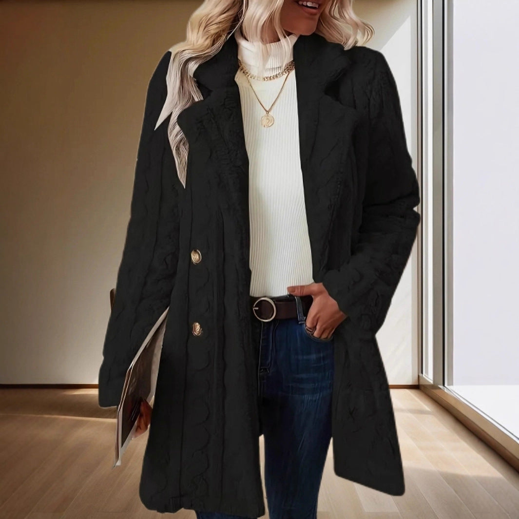 Damen Kuschelige Strickjacke mit hochfloriger Optik und knöpfbarem Verschluss R&B