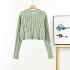 Damen Kurzgeschnittener Strickpullover